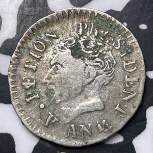AN 14 (1817) Haiti 12 Centimes Lot#MK369 Silver!