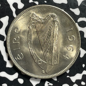 1964 Ireland 1/2 Crown Half Crown Lot#C0623 High Grade! Beautiful!