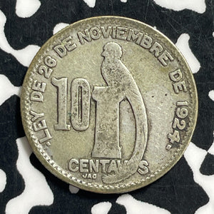 1945 Guatemala 10 Centavos Lot#C0496 Silver!
