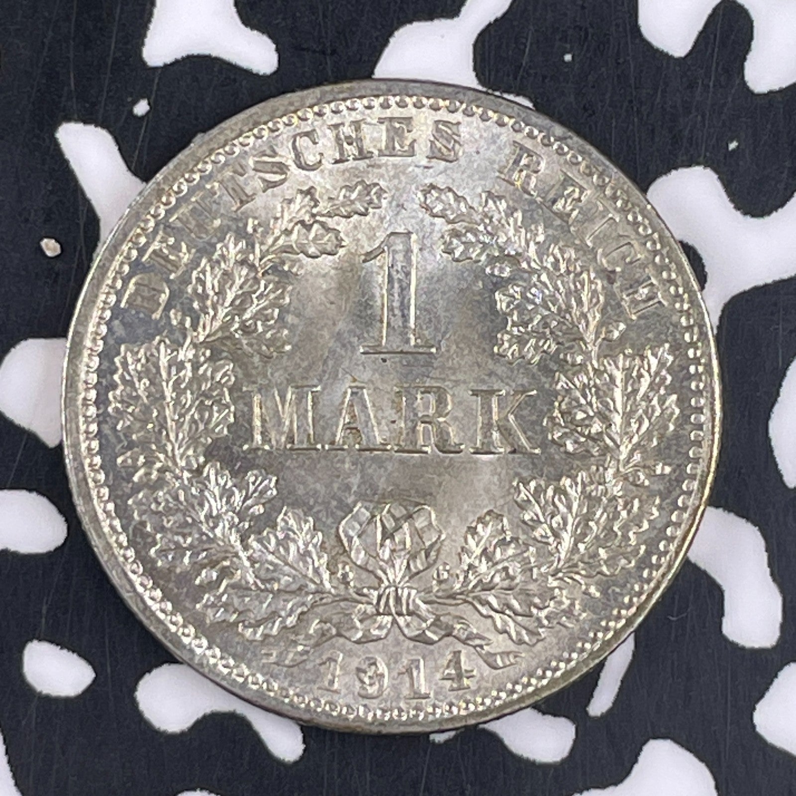 1914-D Germany 1 Mark Lot#F2614 Silver! High Grade! Beautiful!