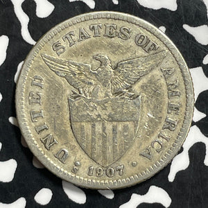 1907-S U.S. Philippines 50 Centavos Lot#C0706 Silver!