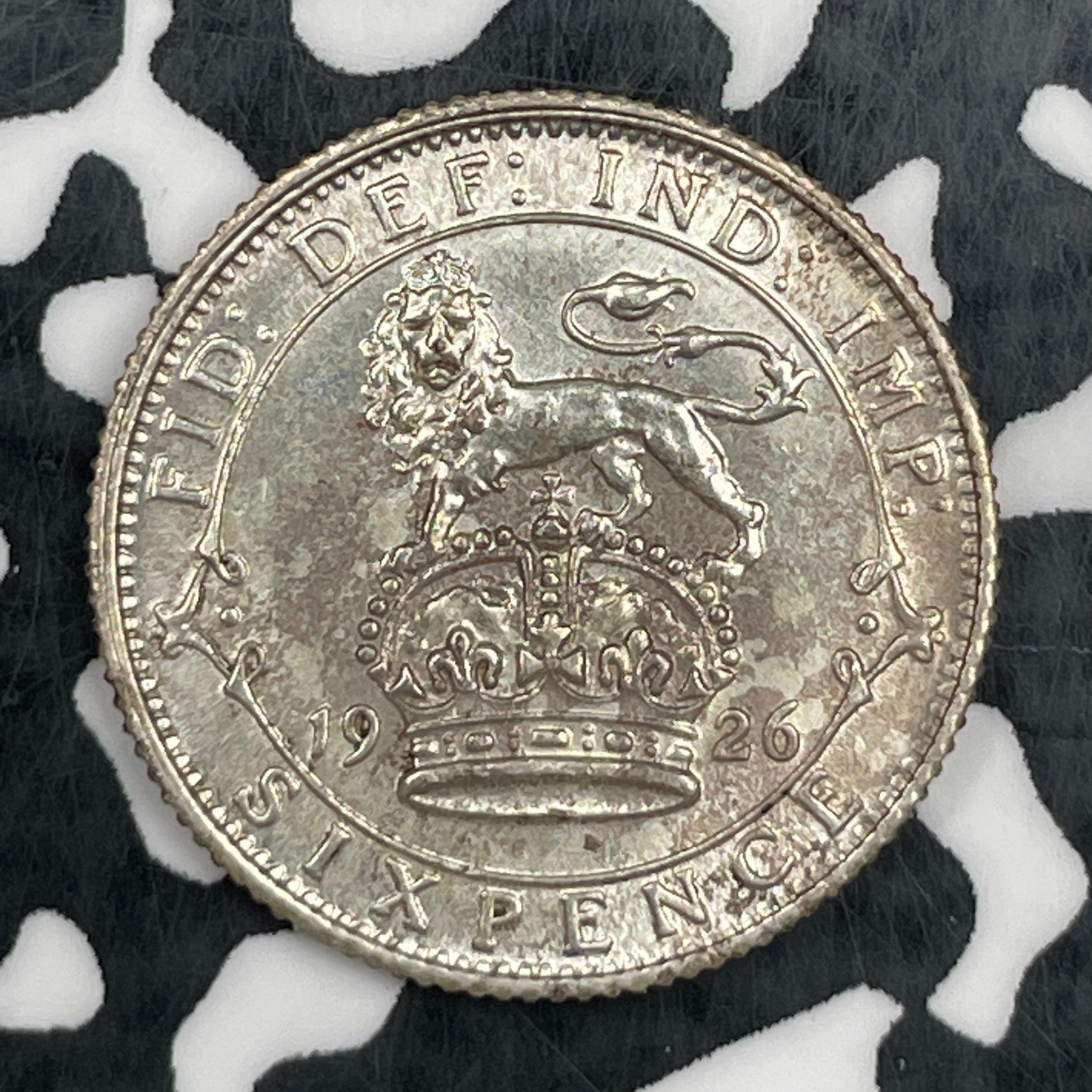 1926 Great Britain 6 Pence Sixpence Lot#N2709 Silver! High Grade! Beautiful!