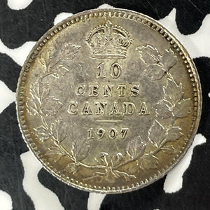1907 Canada 10 Cents Lot#T4832 Silver! Nice!