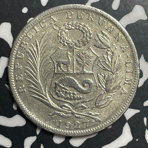 1927 Peru 1/2 Sol Half Sol Lot#T1703 Silver!