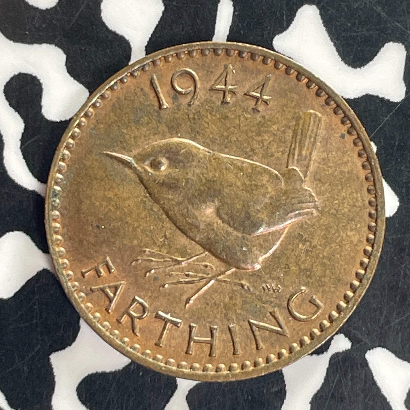 1944 Great Britain Farthing Lot#C5001 High Grade! Beautiful!