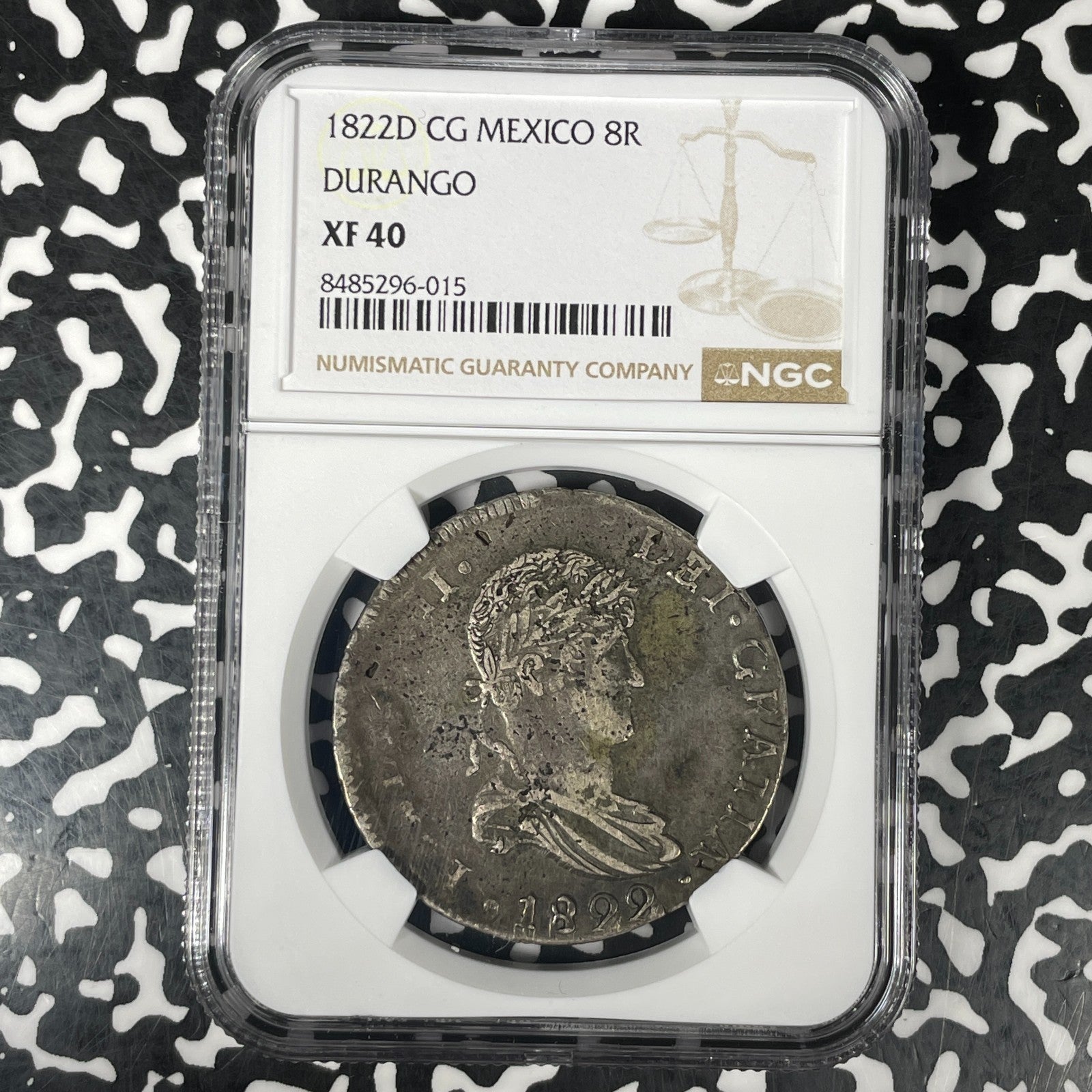 1822-D CG Mexican Durango 8 Reales NGC XF40 Lot#G1387 Large Silver!