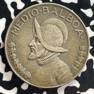 1930 Panama 1/2 Balboa Lot#T7641 Silver! Nice!