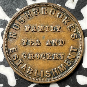 1844 Great Britain Willenhall Rushbrookes Farthing Token Lot#D9991