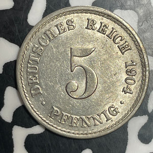 1904-A Germany 5 Pfennig Lot#T3397 Nice!