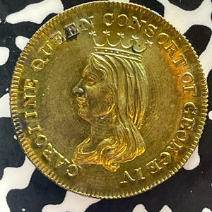 1821 Great Britain Queen Consort Caroline Death Medalet Lot#T3041 25mm, BHM-1154