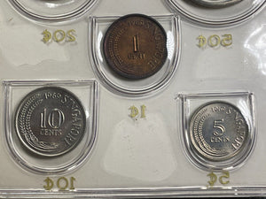 1969 Singapore 6x Coin Mint Set Lot#B2180 With Case & C.O.A.