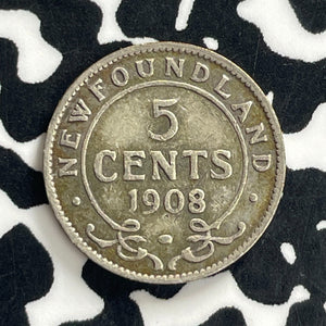 1908 Newfoundland 5 Cents Lot#C1233 Silver!