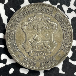 1890 German East Africa 1 Rupie Lot#JM9738 Silver!