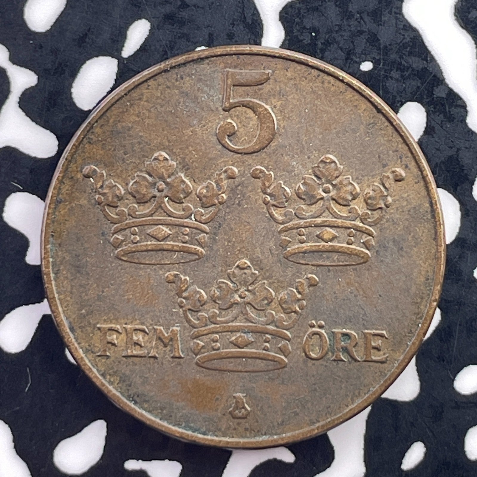 1925 Sweden 5 Ore Lot#C5885