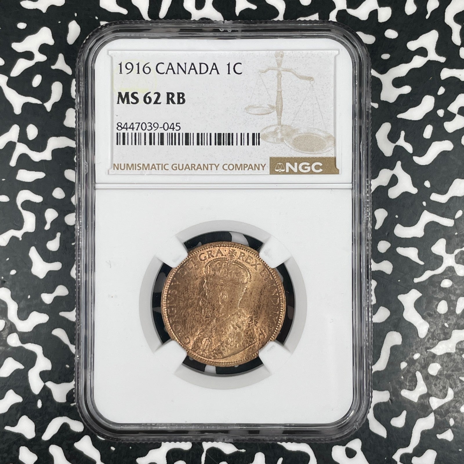 1916 Canada Large Cent NGC MS62RB Lot#G3559 Nice UNC!