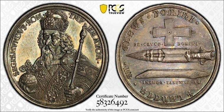 (1720) Germany Nurnberg Sigismund Coronation Medal PCGS MS62 Lot#G3943 Silver!