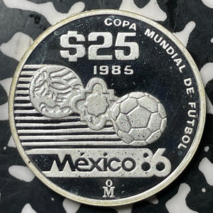 1985 Mexico 25 Pesos Lot#E7050 Silver! Proof!