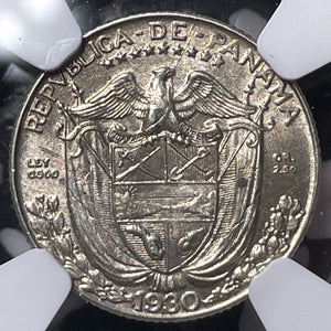 1930 Panama 1/10 Balboa NGC MS64 Lot#G6902 Silver! Choice UNC!