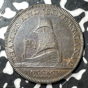 1795 G.B. Thames & Severn Canal 1/2 Penny Conder Token Lot#JM7807 Nice!