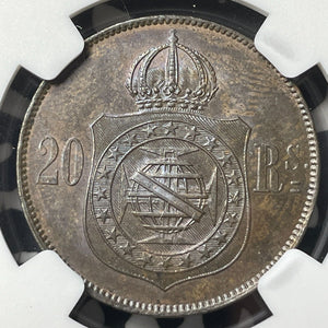 1869 Brazil 20 Reis NGC MS63BN Lot#G8420 Choice UNC!