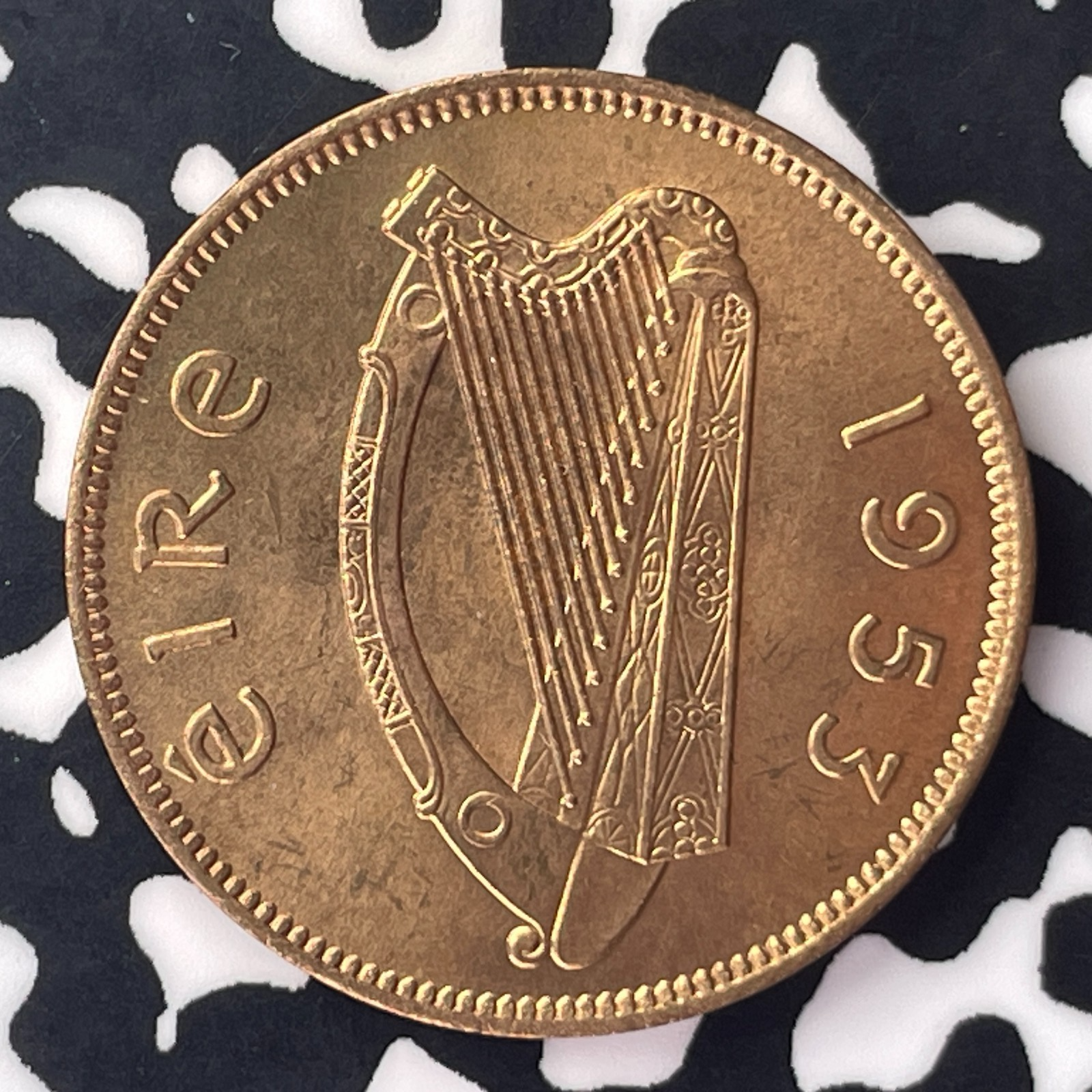 1953 Ireland 1/2 Penny Half Penny Lot#C4655 High Grade! Beautiful!