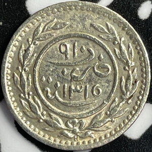 AH 1315 (1897) Yemen Eastern Aden Protectorate 6 Khumsi Lot#D6876 Silver!
