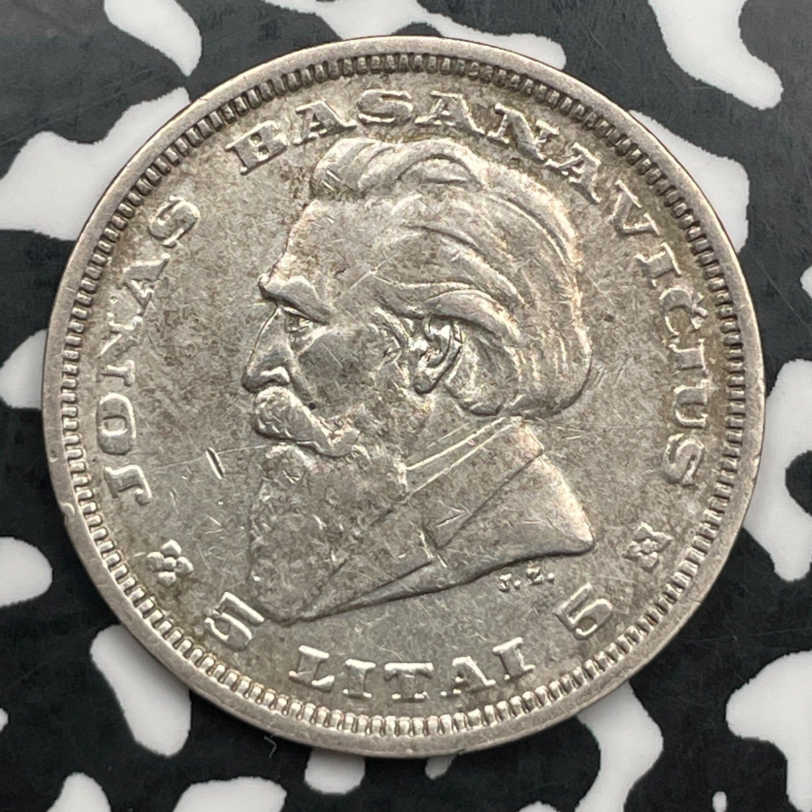 1936 Lithuania 5 Litai Lot#F7860 Silver!