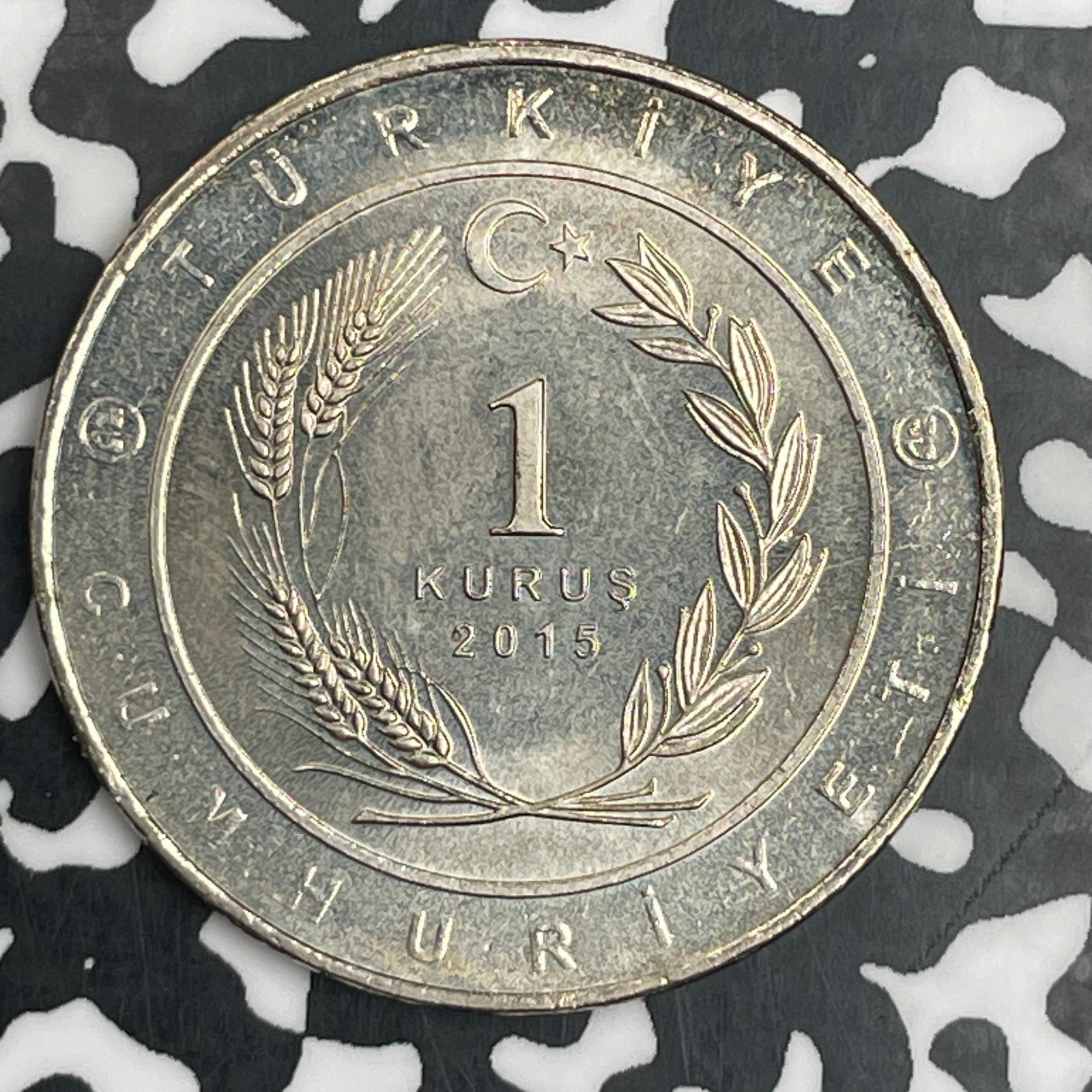 2015 Turkey 1 Kurus Lot#F9588 High Grade! Beautiful!