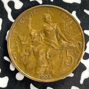 1903 France 5 Centimes Lot#T7215 Nice! Better Date