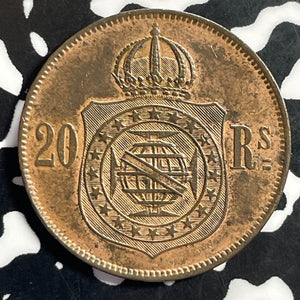 1869 Brazil 20 Reis Lot#E9897 High Grade! Beautiful!