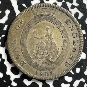 1804 Great Britain $1 Dollar/5 Shillings Lot#JM9748 Large Silver! Nice! Scarce!