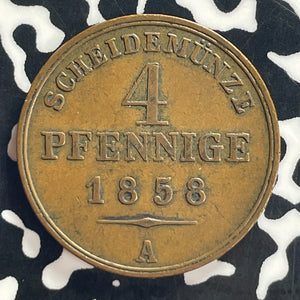 1858-A Germany Schaumburg-Lippe 4 Pfennig Lot#T7919
