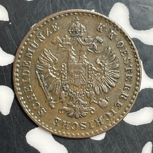 1858-M Austria 5/10 Kreuzer Lot#T2381 Nice!
