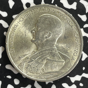 1939 Hungary 5 Pengo Lot#C0148 Large Silver Coin! High Grade! Beautiful!