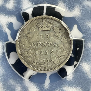 1875-H Canada 10 Cents PCGS VF20  Lot#G882 Silver! Key Date!