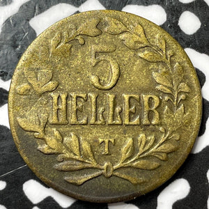 1916-T German East Africa 5 Heller Lot#D7125