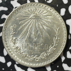 1944 Mexico 1 Peso Lot#E5020 Silver! High Grade! Beautiful!