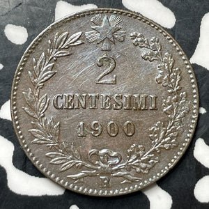 1900 Italy 2 Centesimi Lot#E7148 High Grade! Beautiful!