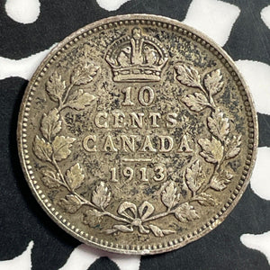 1913 Canada 10 Cents Lot#E7273 Silver!