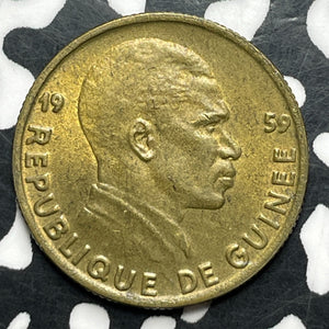 1959 Guinea 5 Francs Lot#MK226 High Grade! Beautiful!