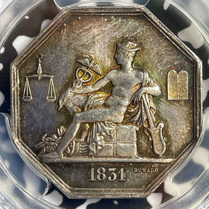 "1831" France Government Commissions Jeton PCGS MS62 Lot#G7727 Silver! Nice UNC!