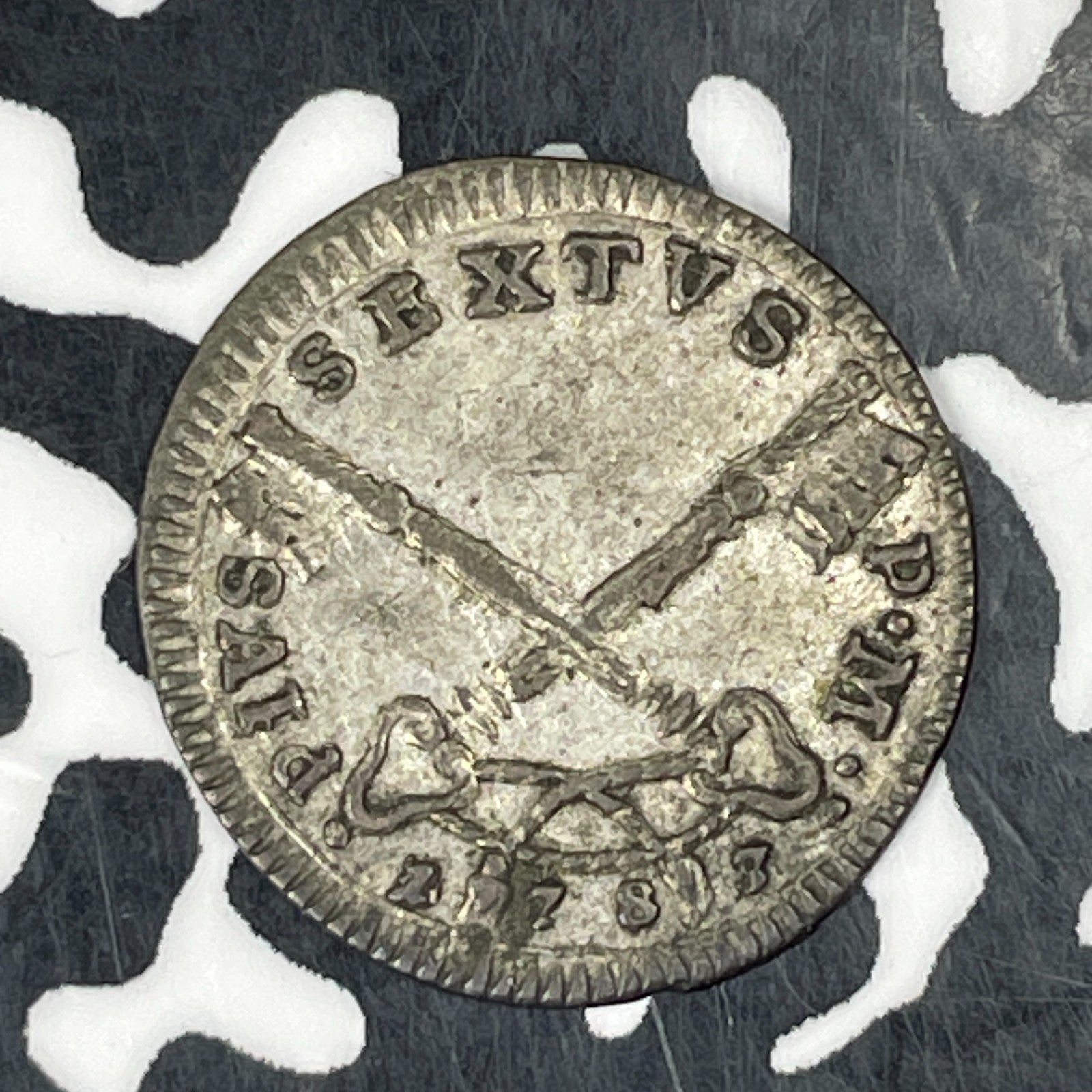 1783 Papal States 1 Baiocco Lot#JM8019 Silver! High Grade! Beautiful! KM#1221