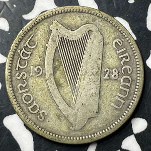 1928 Ireland 1 Shilling Lot#E8104 Silver!