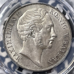 1855 Germany Bavaria 2 Gulden PCGS MS62 Lot#G7464 Large Silver Coin! Nice UNC!