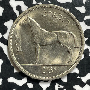 1966 Ireland 1/2 Crown Half Crown Lot#C0632 High Grade! Beautiful!