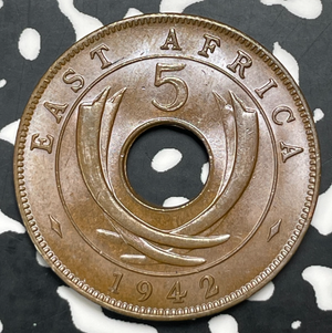 1942 East Africa 5 Cents Lot#C0346 High Grade! Beautiful!