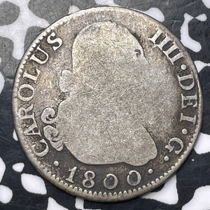 1800-M MF Spain 2 Reales Lot#T2227 Silver!