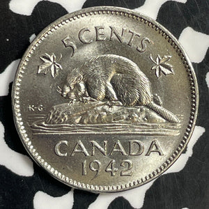 1942 Canada 5 Cents Lot#T0961 High Grade! Beautiful!