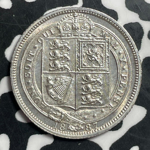 1887 G.B. 6 Pence Sixpence Lot#T1516 Silver! High Grade! Beautiful! KM#759