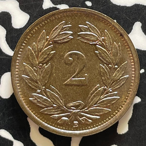 1936-B Switzerland 2 Rappen Lot#T5093 High Grade! Beautiful Toning!